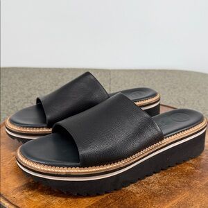 Paul Green Sandals Wm 6.5 (US 9) May Slide Black Platform Slip On Open Toe